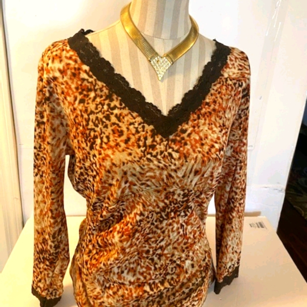 Nine West Cheetah Print Shirt